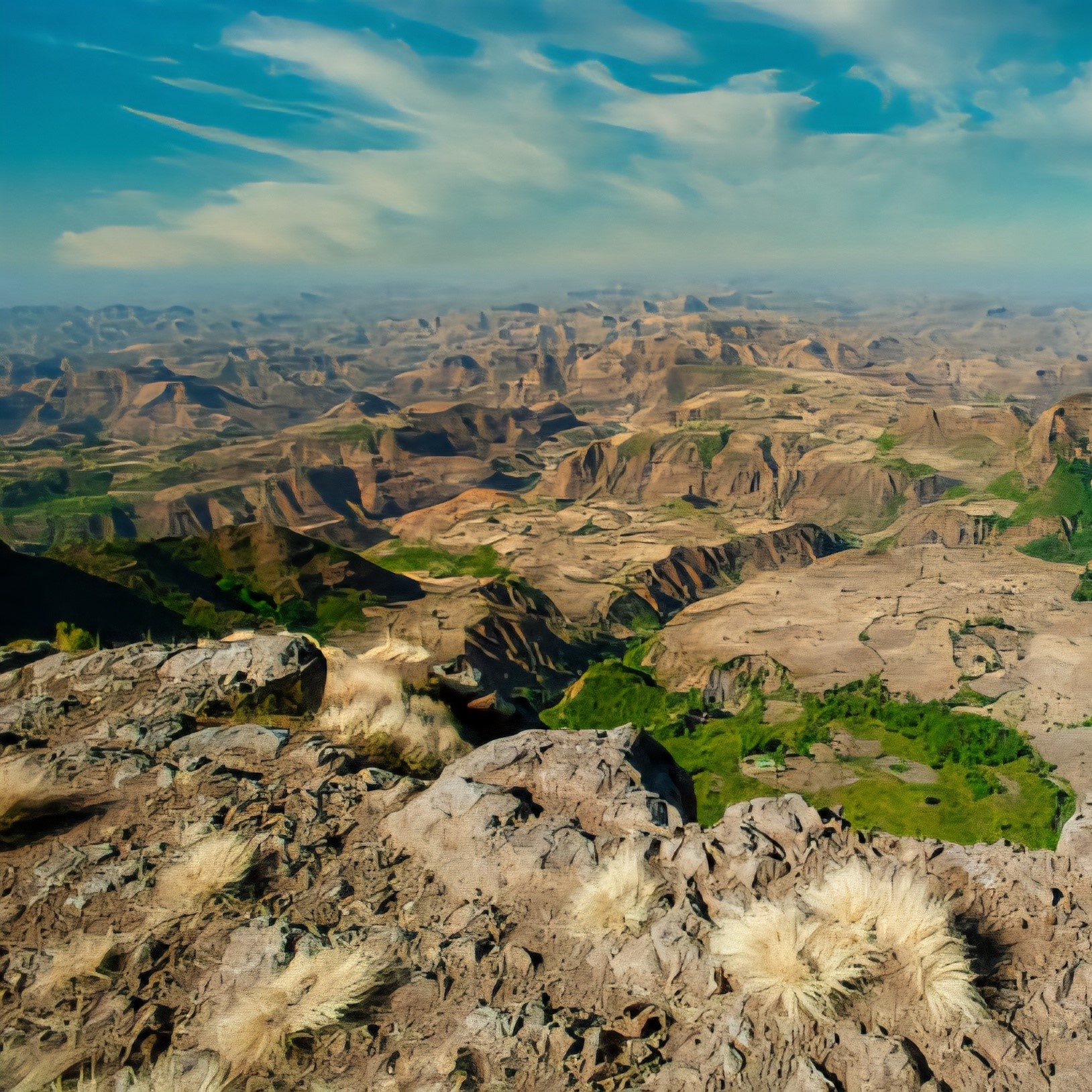 Panoramic view of the Simien Mountains